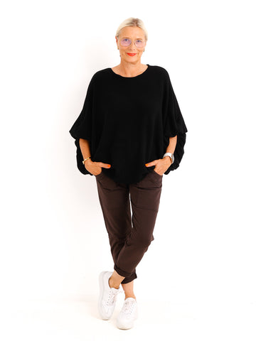 Feinstrick-Pullover SARINA.S – Eleganter Fledermaus-Oversize-Look – Gr. 38-46