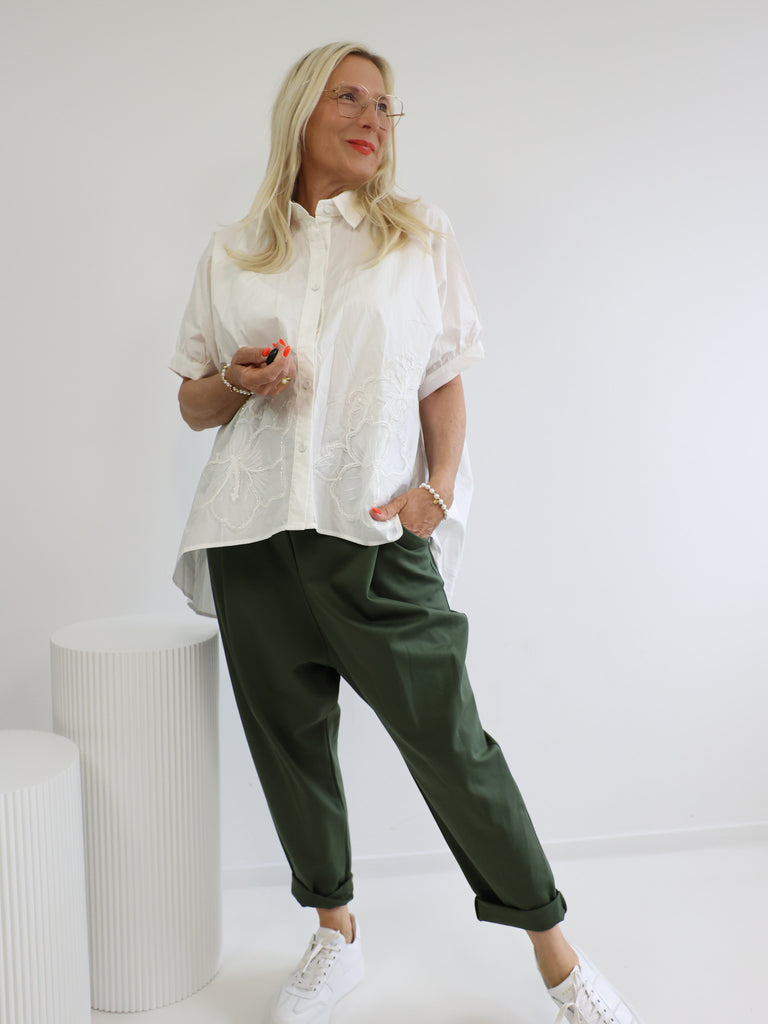 CAROL Oversize Bluse - weiß