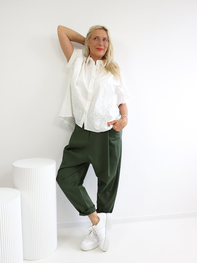 CAROL Oversize Bluse - weiß