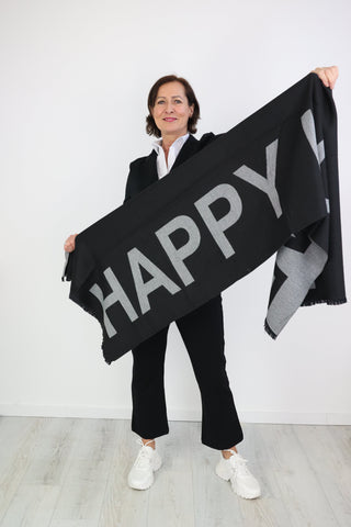 HAPPY & LOVE Schal - schwarz