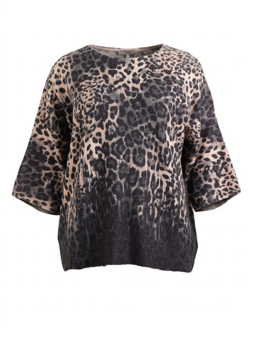 Curvy Size Feinstrick-Pullover MARISA – Flauschiger Leo-Look mit U-Boot-Ausschnitt – Gr. 44–50