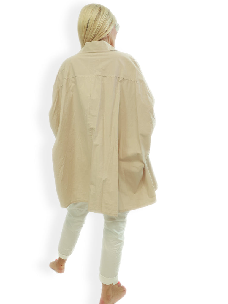 SANDY oversize Bluse - beige