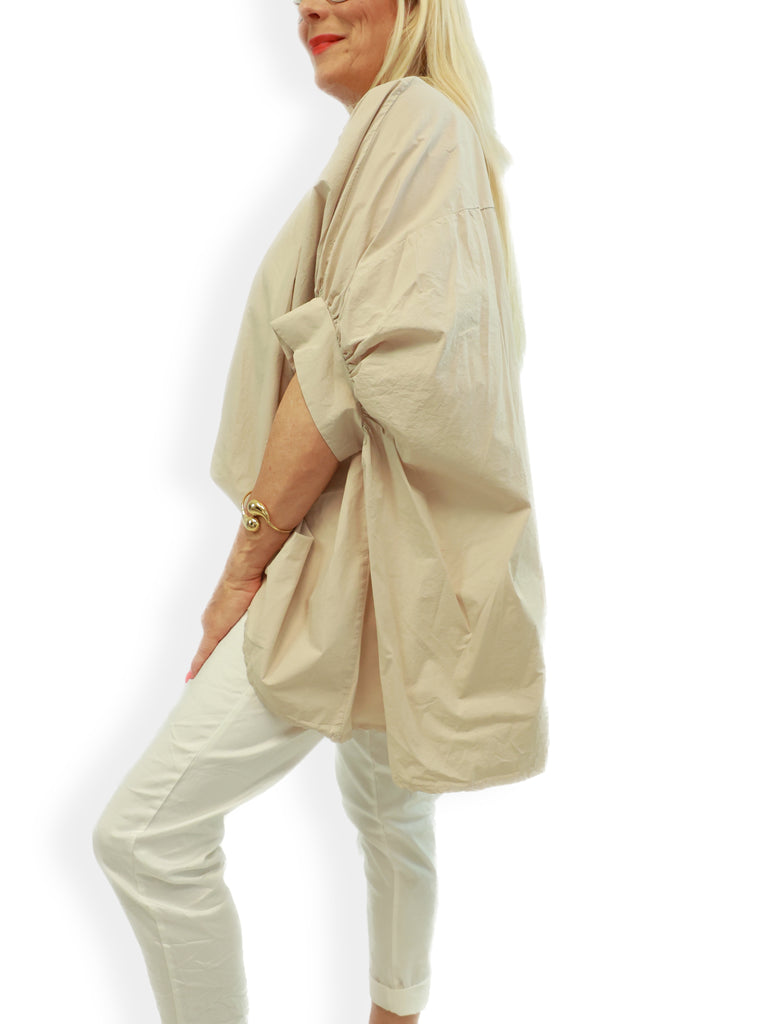 SANDY oversize Bluse - beige