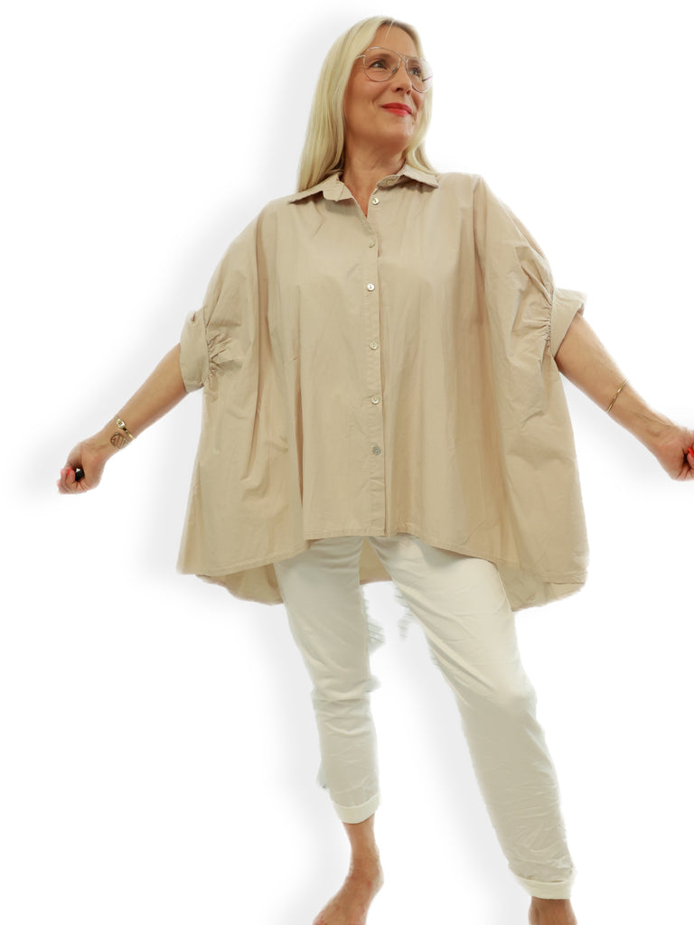 SANDY oversize Bluse - beige