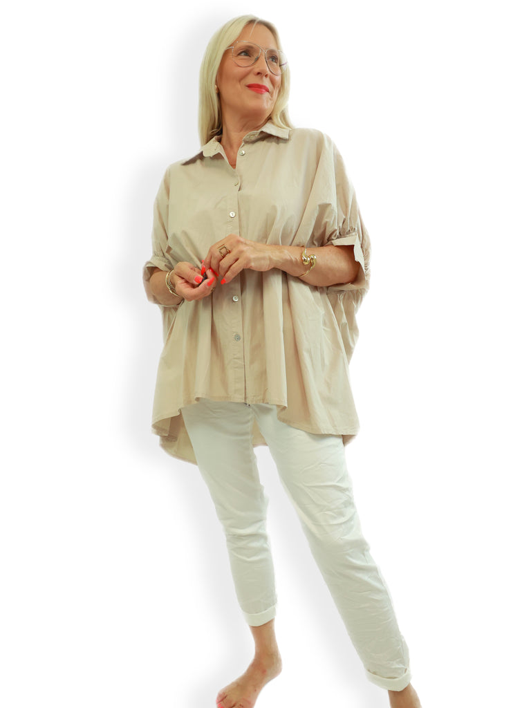 SANDY oversize Bluse - beige