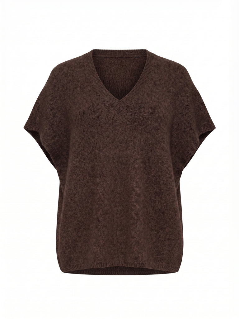 Curvy Pullunder CALYRA – Lässiger Strick-Look mit tiefem V-Ausschnitt – Gr. 44–54