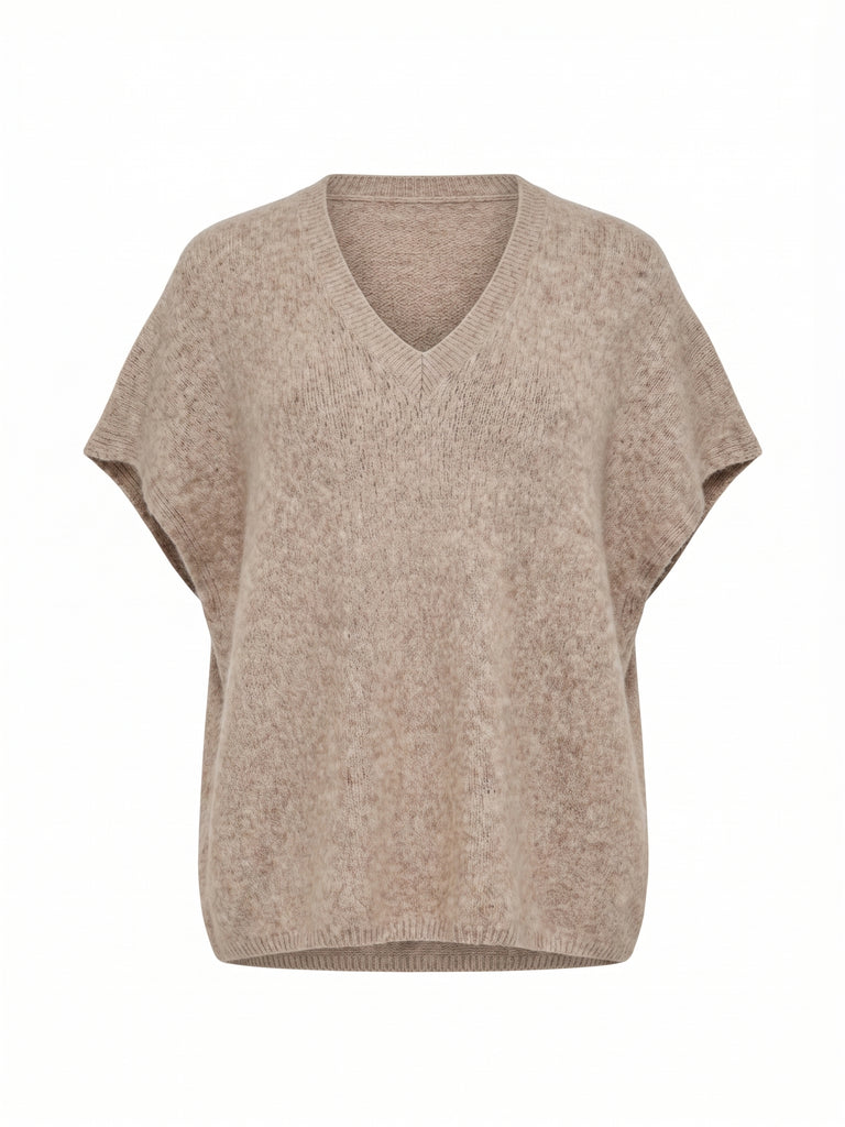 Curvy Pullunder CALYRA – Lässiger Strick-Look mit tiefem V-Ausschnitt – Gr. 44–54