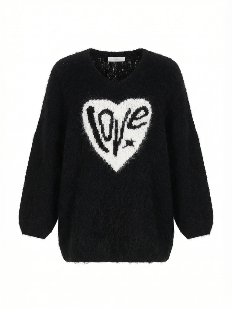 Curvy Pullover LUNESSA – Lässiger Longstyle mit Herz-Motiv – Gr. 42–50