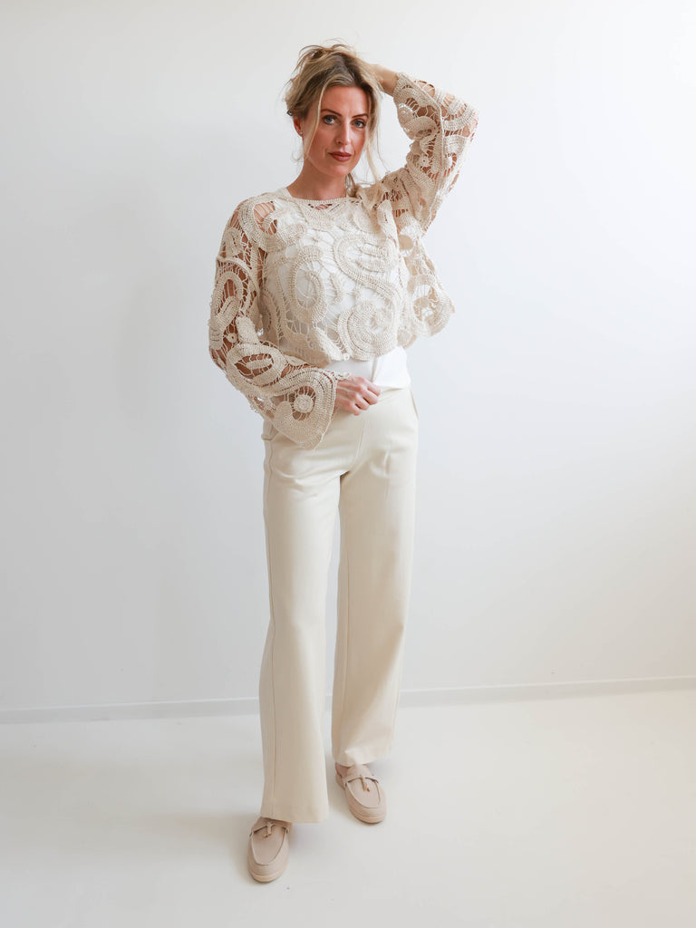 LUCY Marlenehose - creme