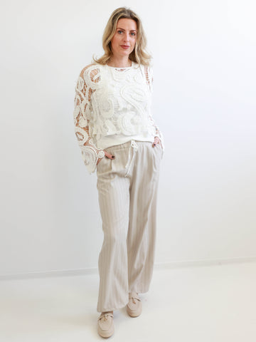 NINO Marlene Hose - dezent gestreift