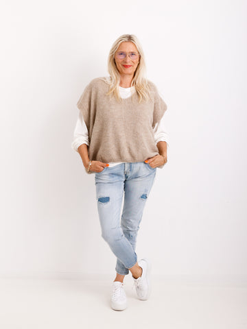NELE Oversize Pullunder - beige