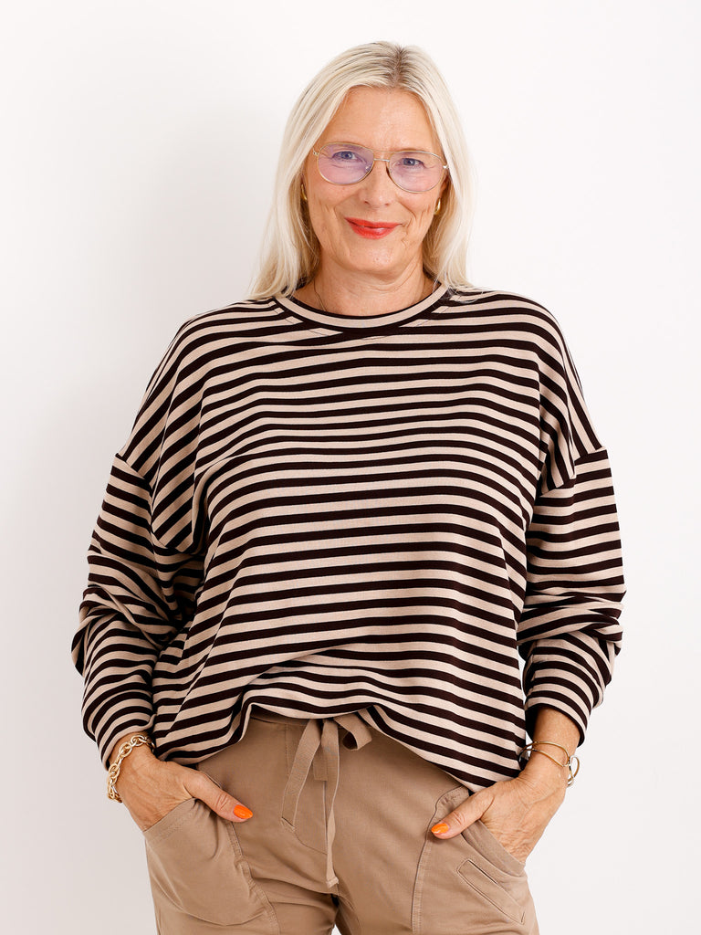 MEGAN Oversize Sweatshirt - gestreift -verschiedene Farben
