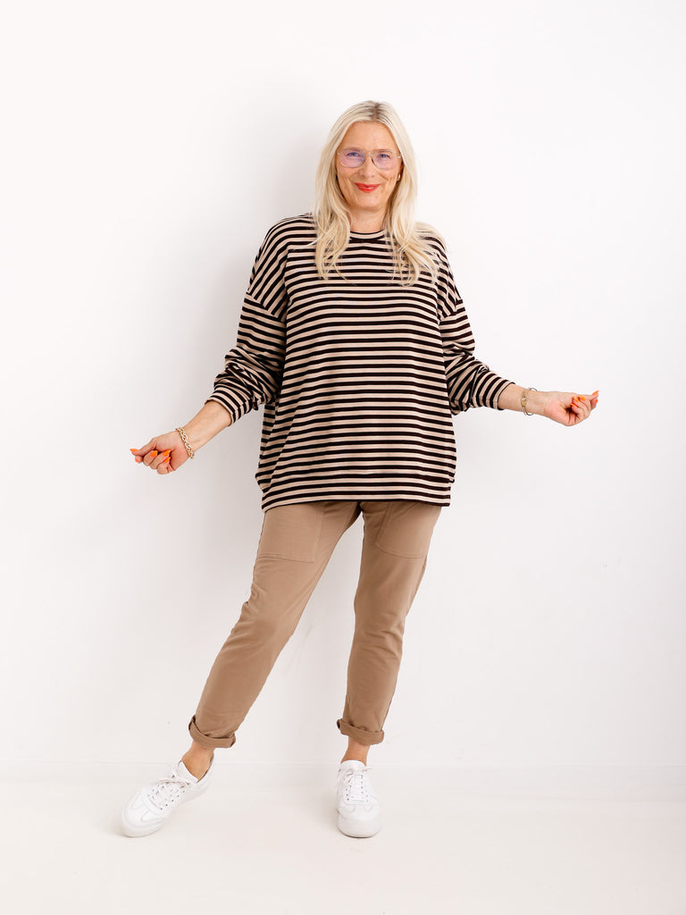 MEGAN Oversize Sweatshirt - gestreift -verschiedene Farben