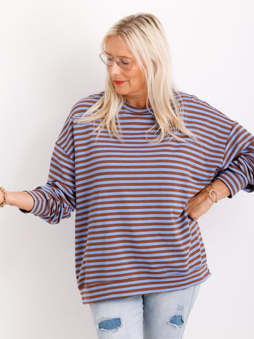 MEGAN Oversize Sweatshirt - gestreift -verschiedene Farben