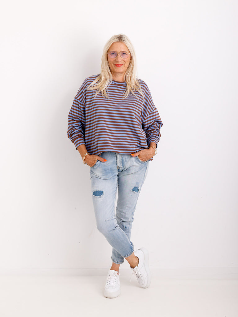 MEGAN Oversize Sweatshirt - gestreift -verschiedene Farben