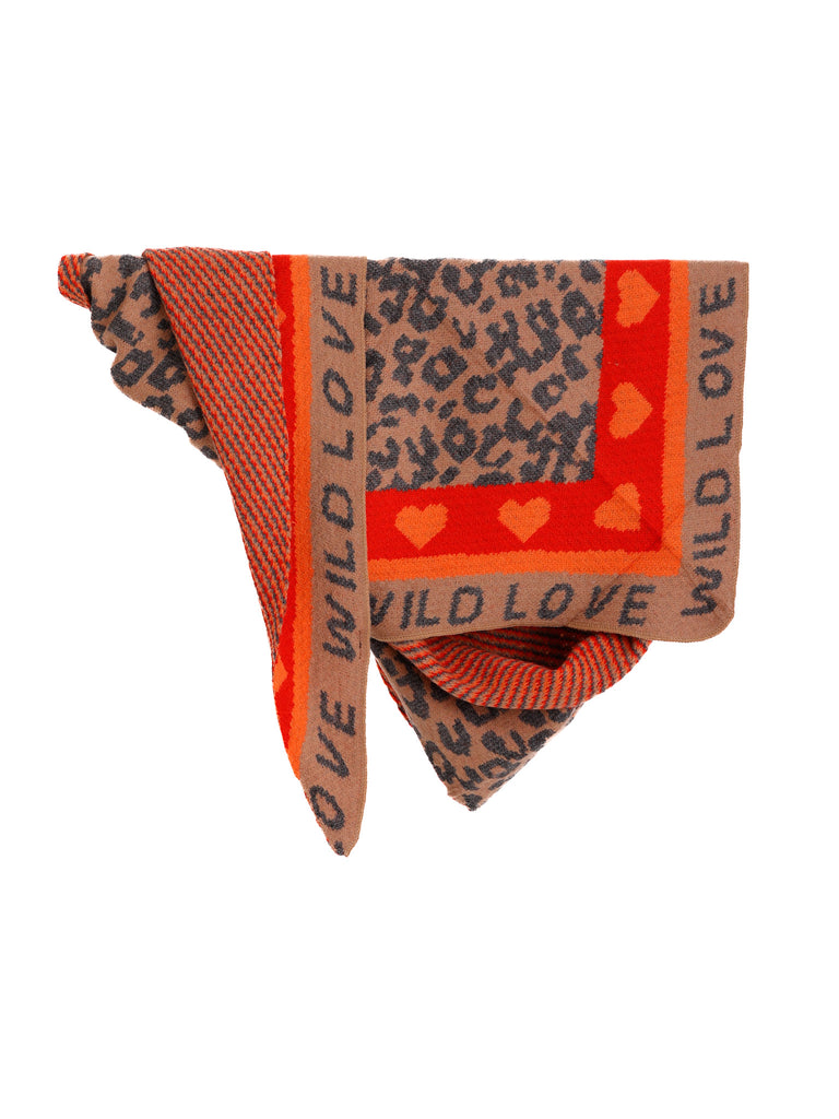 TILLY Dreiecksschal mit Kaschmir - anthrazit/taupe/rot/orange