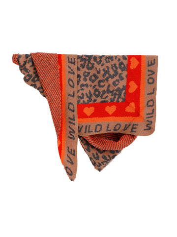 TILLY Dreiecksschal mit Kaschmir - anthrazit/taupe/rot/orange