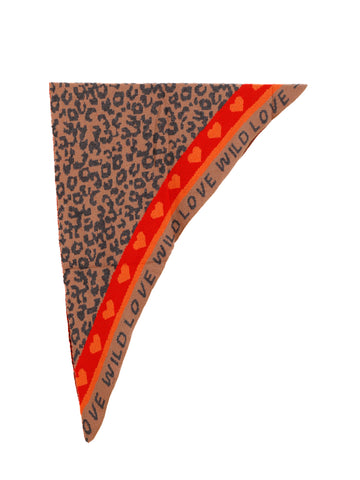 TILLY Dreiecksschal mit Kaschmir - anthrazit/taupe/rot/orange