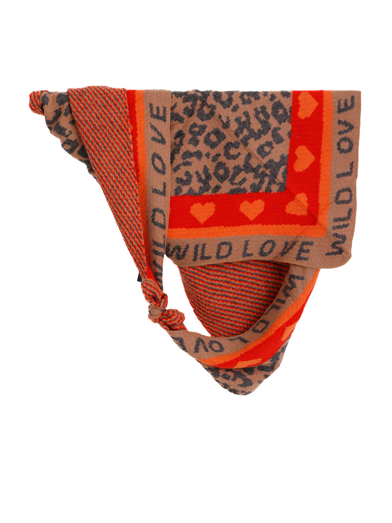 TILLY Dreiecksschal mit Kaschmir - anthrazit/taupe/rot/orange