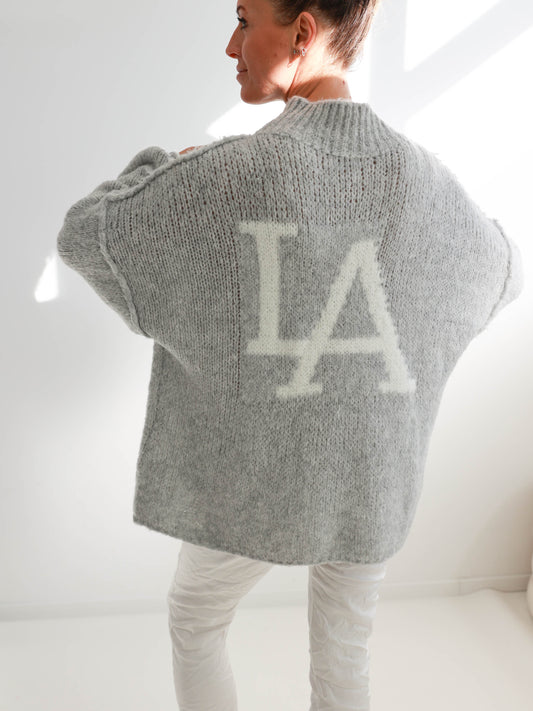 SELMA oversize Pullover - grau