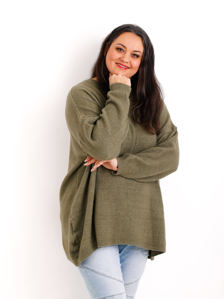 Curvy Size Strickpullover AMELIRA – Kuscheliger Oversize-Look – Gr. 42–48
