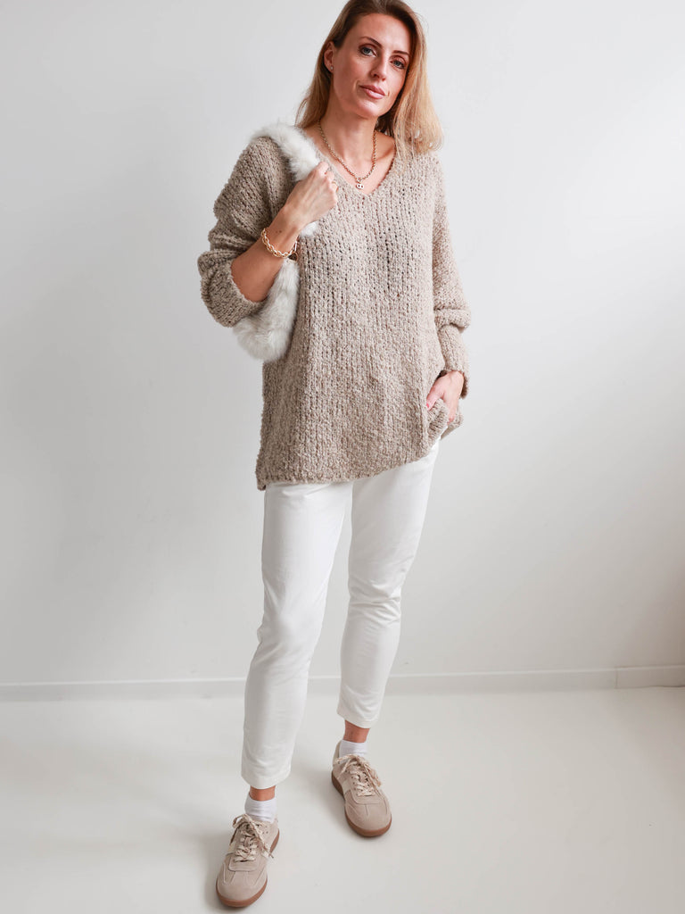 STEFFI Oversize Pullover - beige