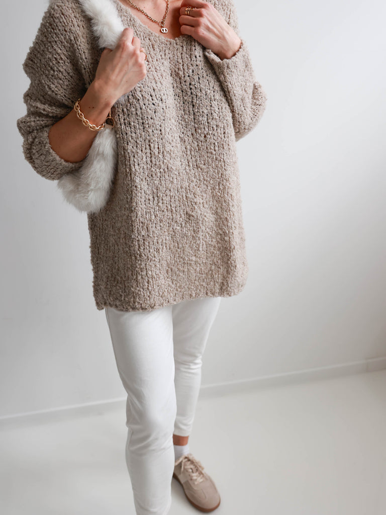 STEFFI Oversize Pullover - beige