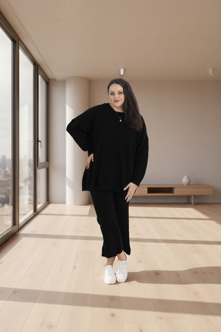 Curvy Size Strick-Set JANELIS – Kuscheliger Pullover & Strickhose – Gr. 42–48