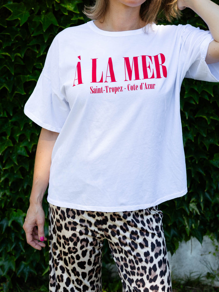 LA MER T-Shirt - weiß/rot