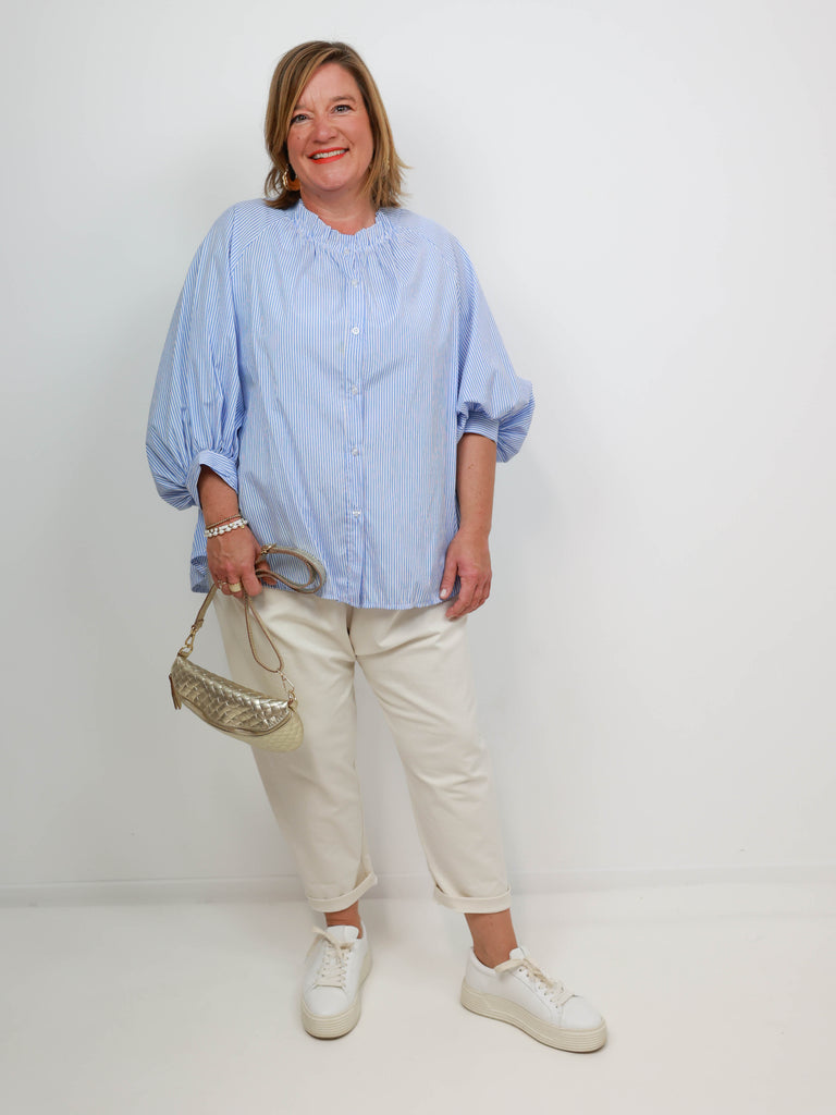 PAMELA Oversize Bluse - gestreift