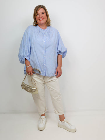 PAMELA Oversize Bluse - gestreift