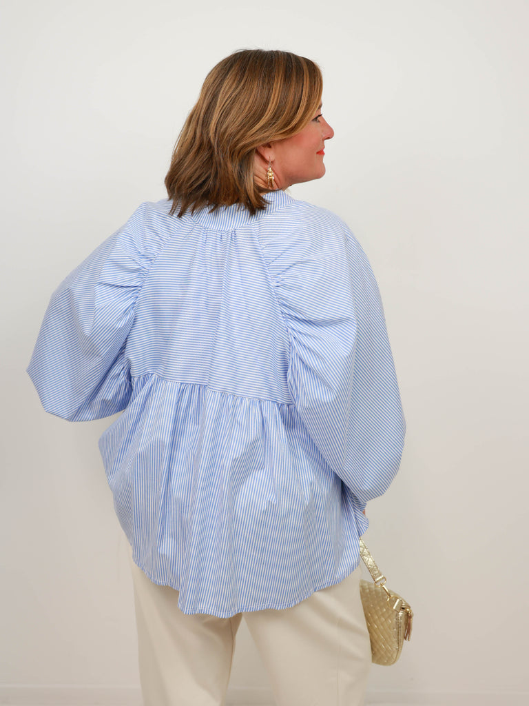 PAMELA Oversize Bluse - gestreift