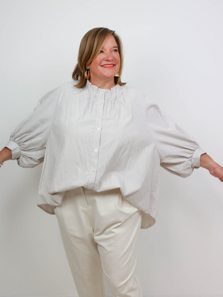 PAMELA Oversize Bluse - gestreift