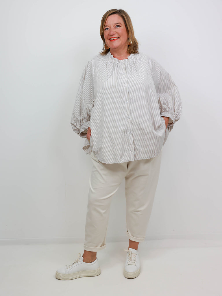PAMELA Oversize Bluse - gestreift