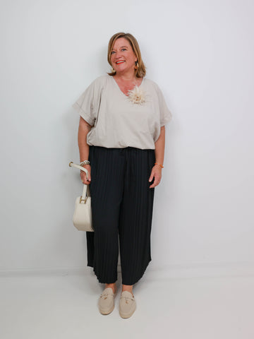 DWAYNE Plus Size Plissee Hose - verschiedene Farben