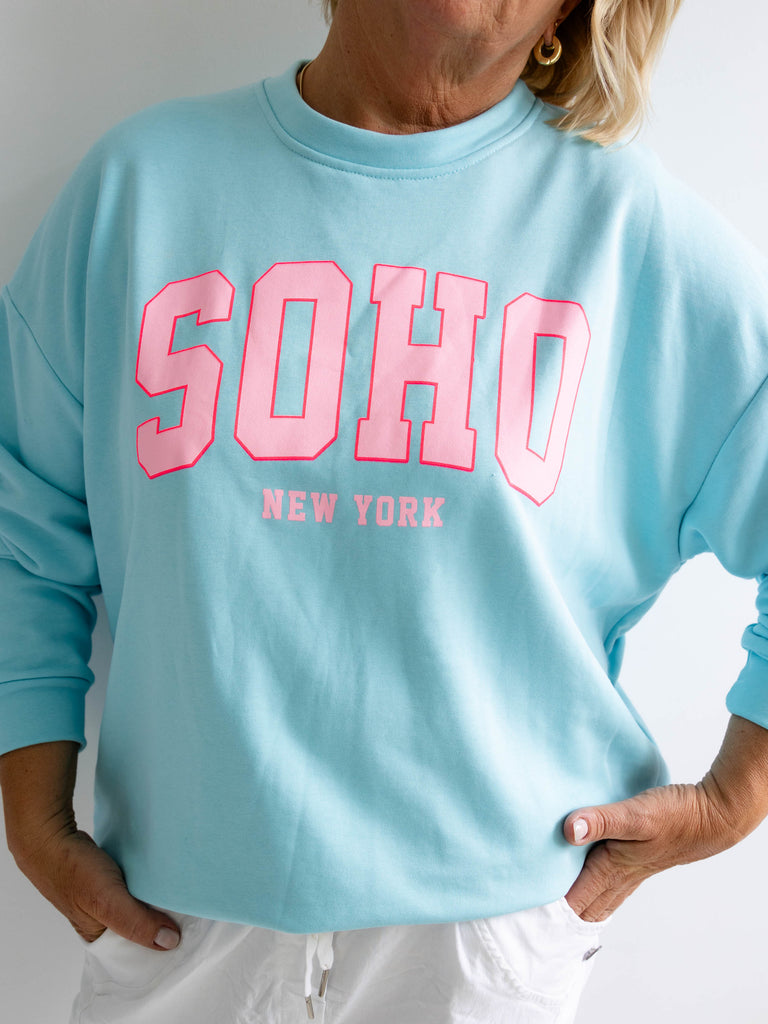 SOHO Oversize Sweatshirt  - blau/pink