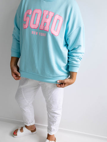 SOHO Oversize Sweatshirt  - blau/pink