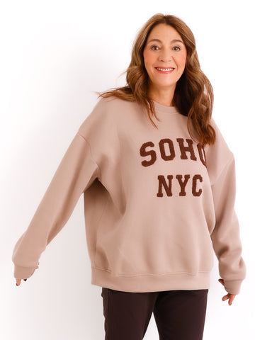 VALENTINA Oversize Sweatshirt - camel