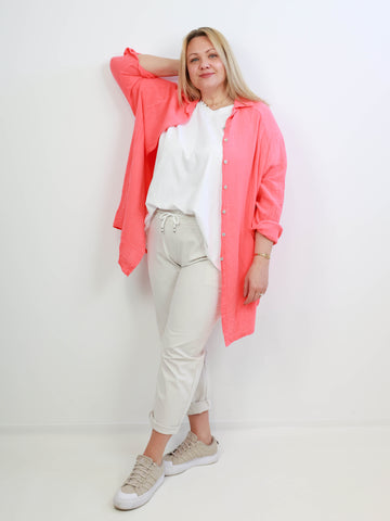 SERENA Oversize Musselin Bluse - verschiedene Farben