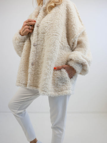 LILLIE Oversize Jacke - wollweiß
