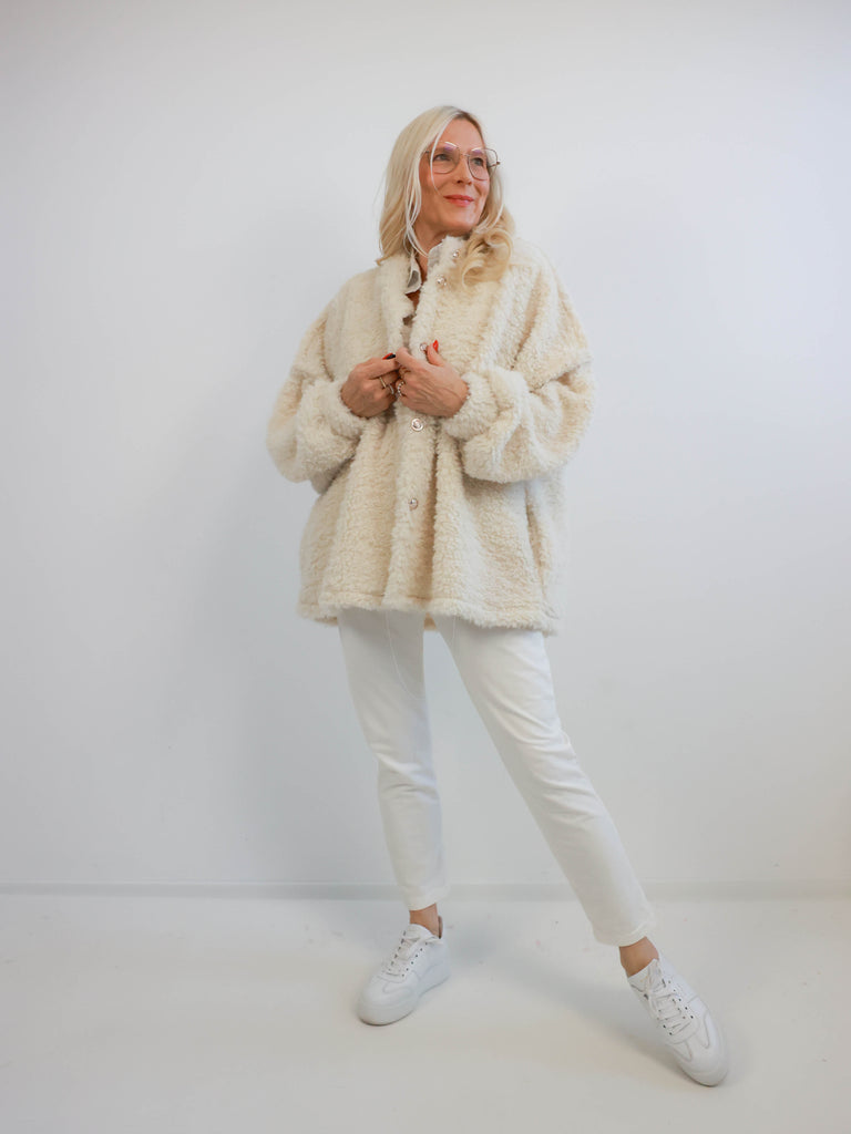 LILLIE Oversize Jacke - wollweiß
