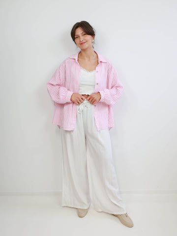 BEATE Bluse - rosa/offwhite gestreift