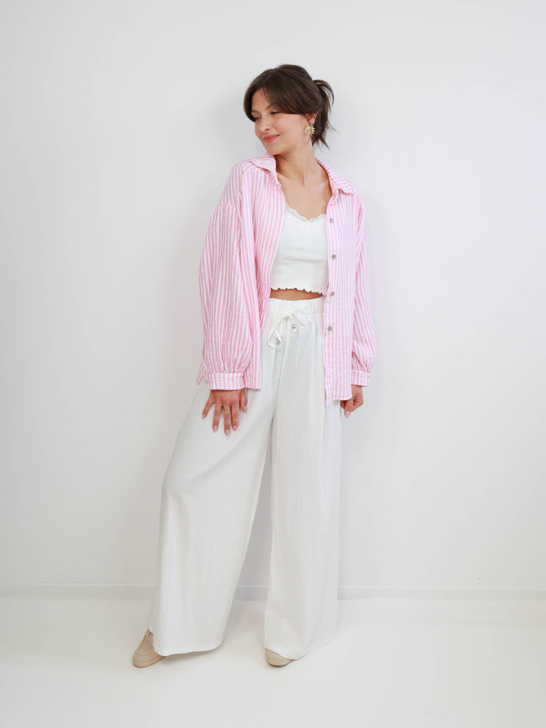 BEATE Bluse - rosa/offwhite gestreift