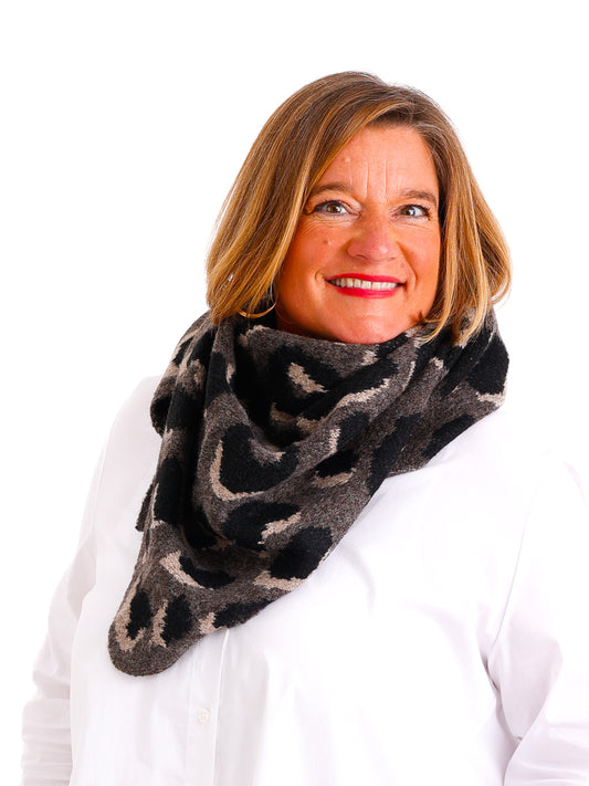 LARA Schal - taupe/schwarz/beige