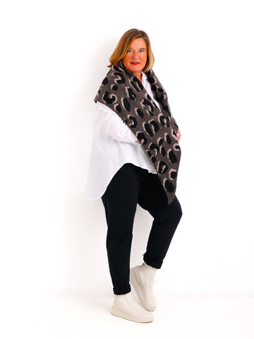 LARA Schal - taupe/schwarz/beige