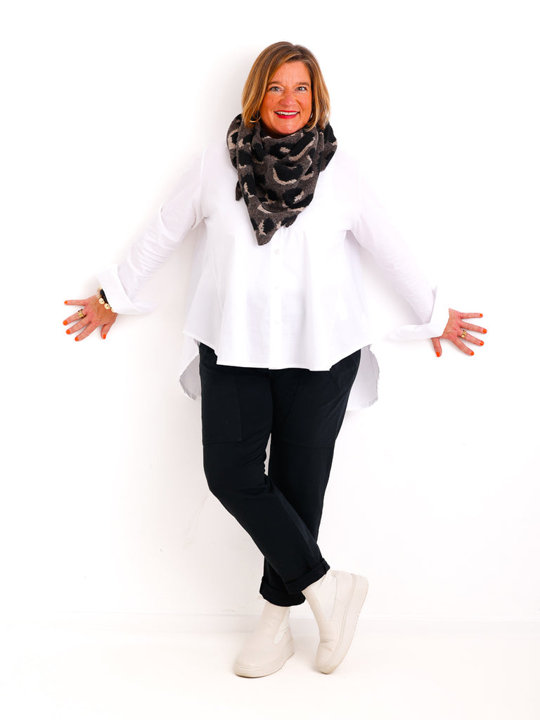 LARA Schal - taupe/schwarz/beige