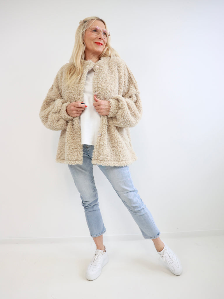 LILLIE Oversize Jacke - beige