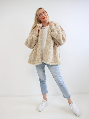 LILLIE Oversize Jacke - beige