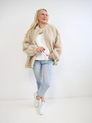 LILLIE Oversize Jacke - beige