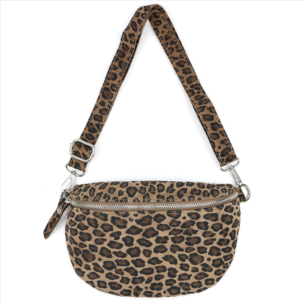 ONA Crossbody-Tasche S / Wildleder - leo